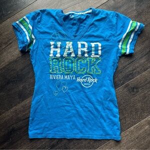 Hard Rock Rivera Maya Women’s Cafe Blue Green Short Sleeve Tees XL